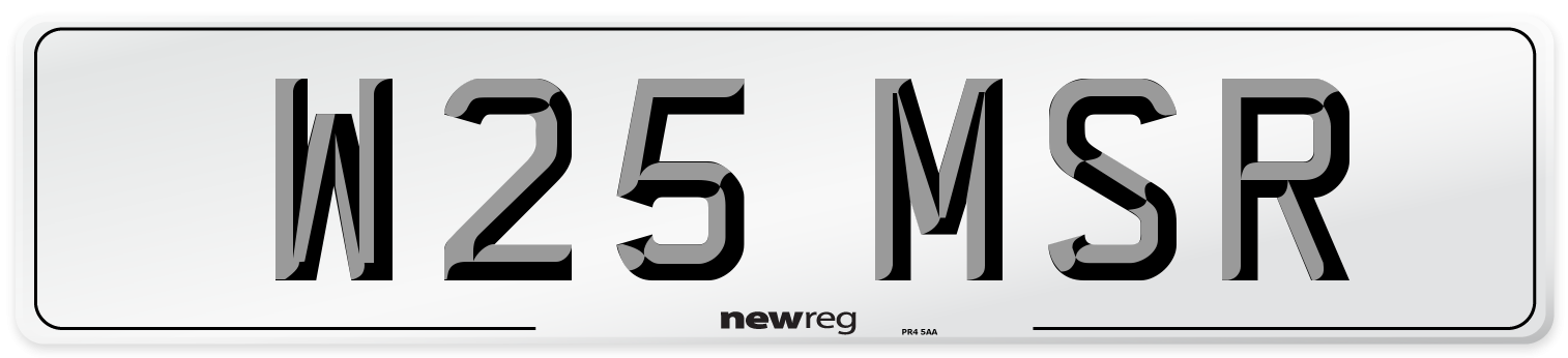 W25 MSR Number Plate from New Reg